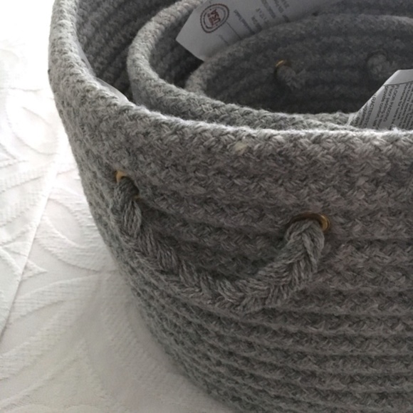 light Gray Wool Braided Soft Storage Baskets Set - Picture 6 of 6